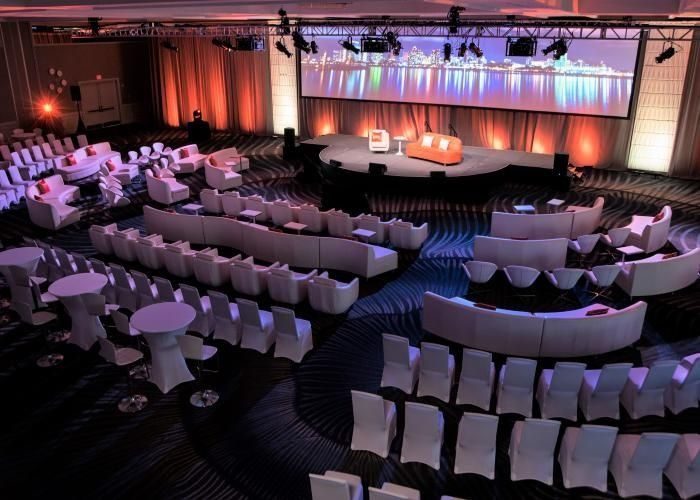 Corporate event ballroom setup by PM Events in Singapore